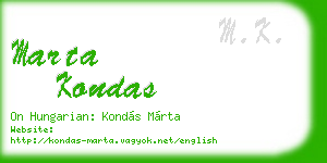 marta kondas business card